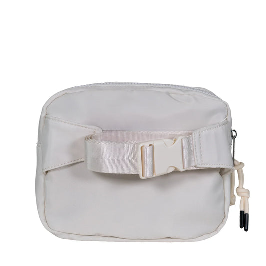 SQUARE DOUBLE ZIP WAIST BAG/SLING IVORY